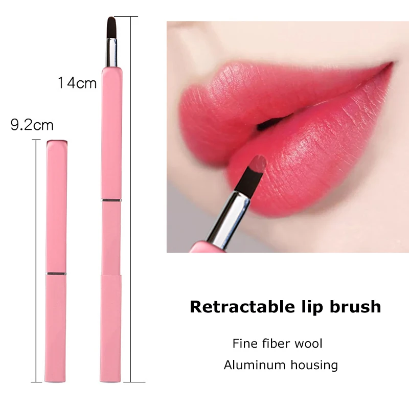 1Pc Lip Brush Draagbare Lipstick Lipgloss Borstel Intrekbare Verstelbare Lip Potlood Professionele Make Lipstick Borstels