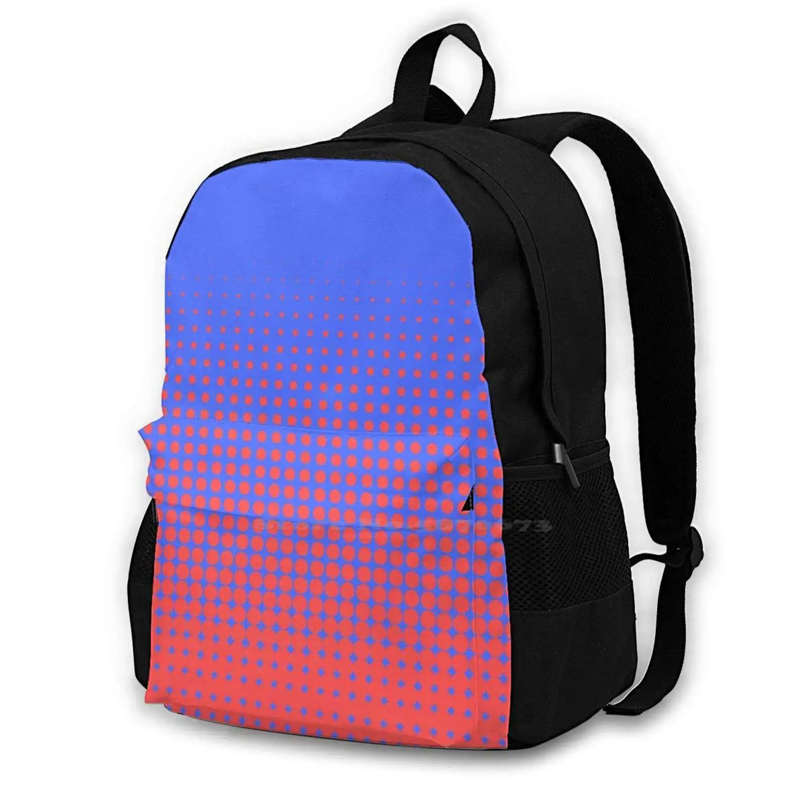 Blue And Pink Square Gradient School Bag Big Capacity Backpack Laptop 15 Inch Workout Pants Air Force One Trending Pink Trends