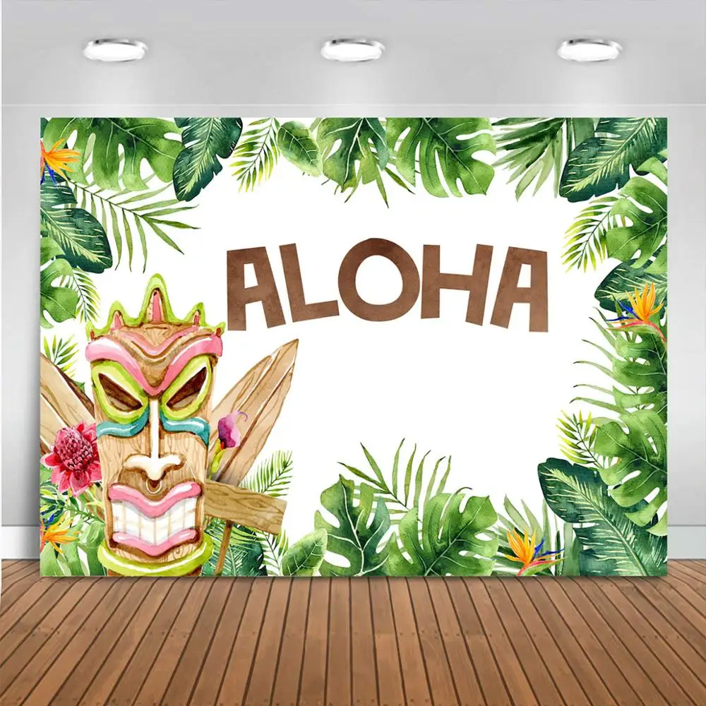 Verão aloha luau festa pano de fundo tropical praia havaiana fotografia fundo musical festa de aniversário do chuveiro do bebê decoração