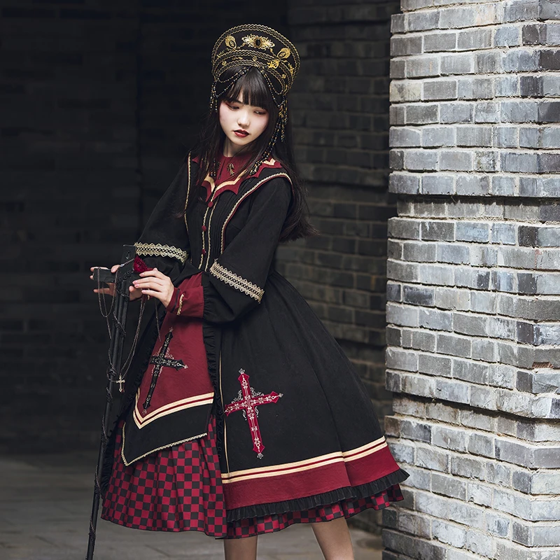 Gothic Đậm Cung Điện Ngọt Công Chúa Lolita Đầm Vintage Cao Cấp In Victoria Đầm Kawaii Cô Gái Gothic Lolita Cos Loli