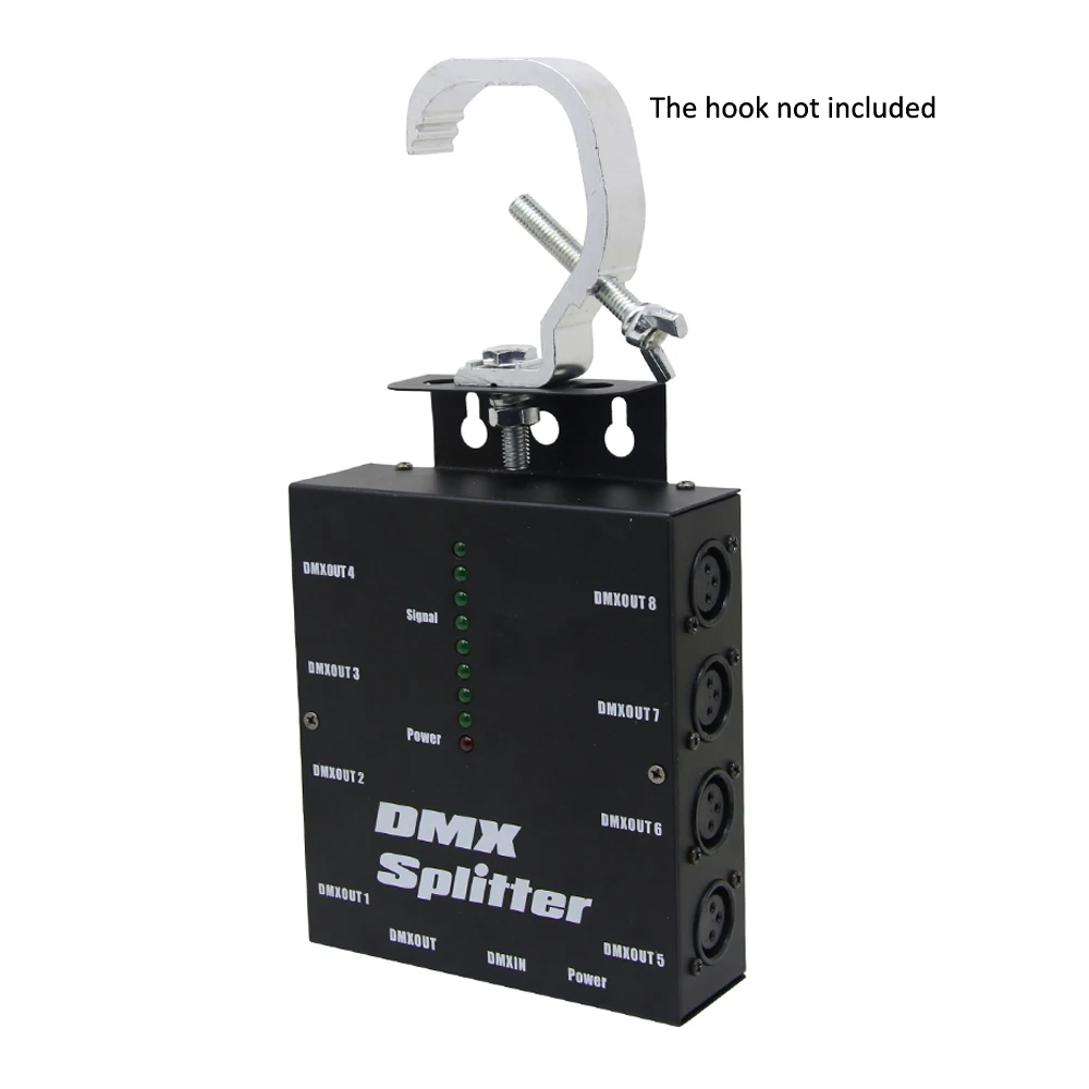 8 Way Isolated DMX Splitter Signal Amplifier 3Pin XLR Output Distributor  For Party DJ Show Club Disco KTV Stage Light Effect