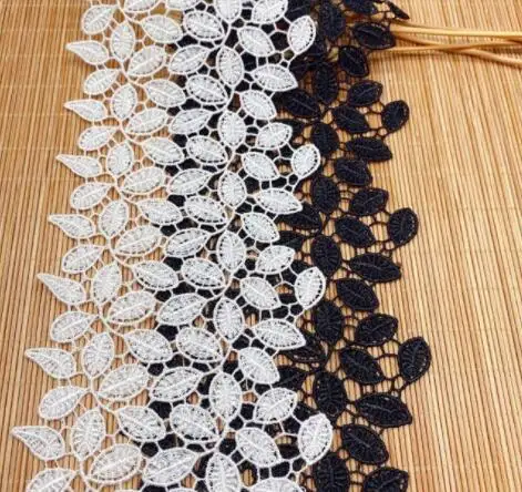 Width:9.5cm (3.80 inch) Fashion Leaf Lace Polyester Silk Hollow-out Laces Garment Wedding Dress Sewing Accessories(ss-2122)