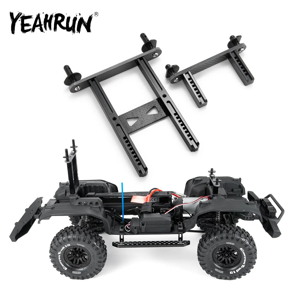 YEAHRUN-Juego de soportes de poste de carrocería delantera/trasera de fibra de carbono, piezas de actualización de coche y camión, para TRX-4 Chevrolet Early Bronco 1/10 RC Crawler