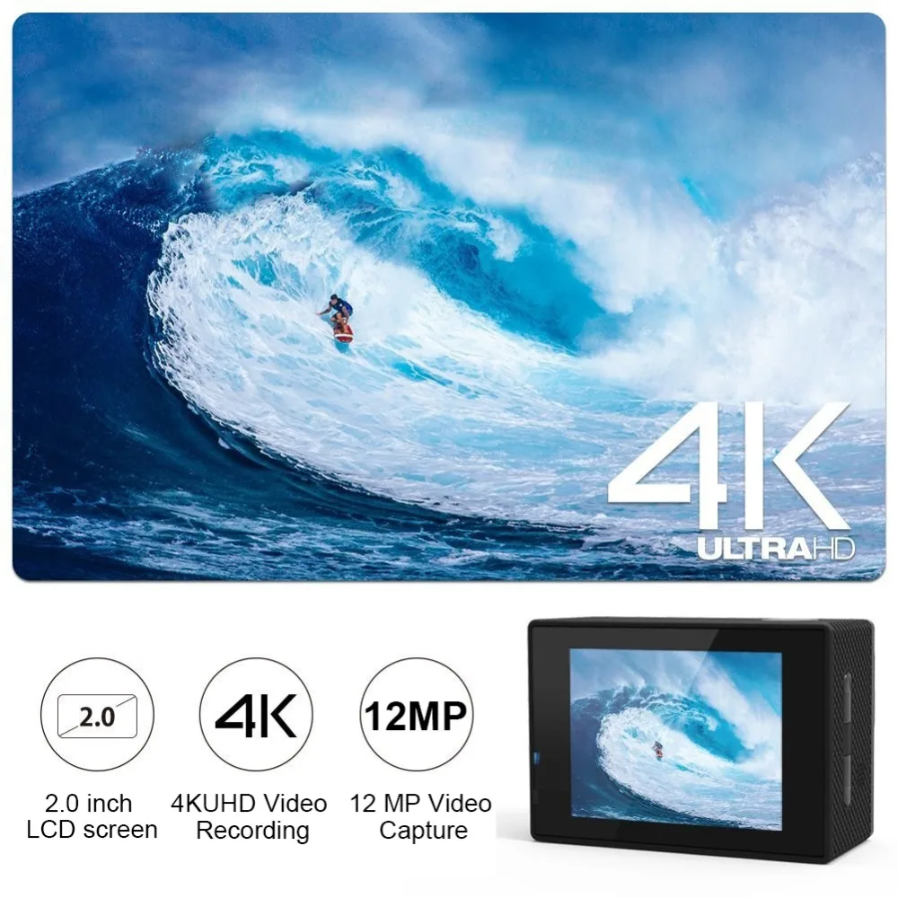 H9R Action Camera Ultra HD 4K WiFi Remote Control Sports DV Underwater 30M Waterproof 170° Wide Angle Video Recording Camera