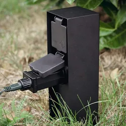 Outdoor Socket Weatherproof Waterproof Power Socket 3680W 16A Double EU FR Socket for Garden décor Lawn Mower Hedge Trimmer