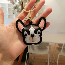 Fashion Welsh Corgi Keychain PU Leather Dog Key Ring for Women Bag Pendant Jewelry Trinket Men's Car Fun Key Chain Gift