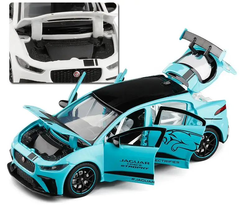 Hot sale High simulation I PACE electric sports car model,1:32 alloy pull back toy,6 open door toy car,wholesale