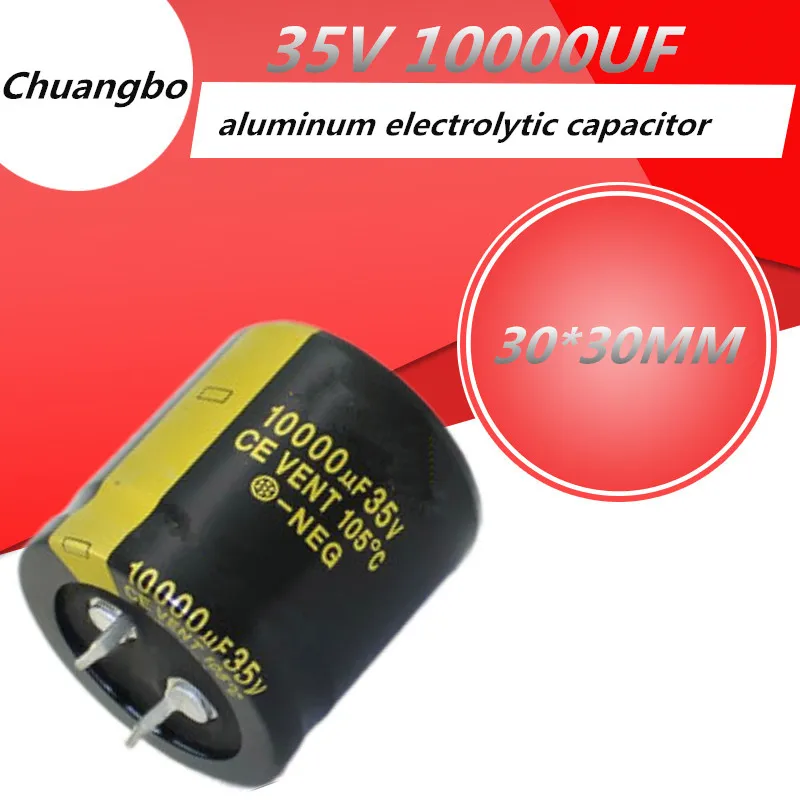 

2pcs Audio Electrolytic Capacitor 35V10000UF 30*30MM For Audio Hifi Amplifier High Frequency Low ESR Speaker