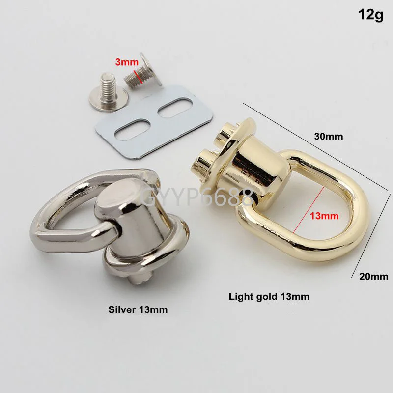 10-30-100pcs 13mm metal fitting hardware handbag/bag tassel cap clasp hook screw connector bag hanger bag bell cord end