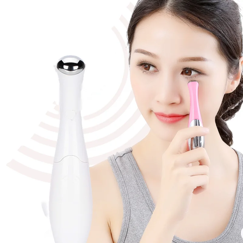 New Mini Portable Electric  Eye Massage Pen Device Dark Circle Facials Vibration Thin Face Magic Stick Anti Bag Pouch & Wrinkle