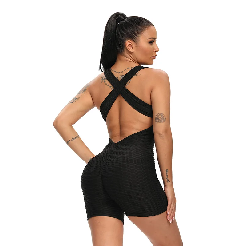 Women Sport Suit Jumpsuit 2023 Sexy Sleeveless Tracksuit Yoga Set Backless Gym Running Sportswear Leggings Workout Sport image 3