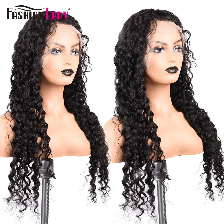 Brazilian Water Wave Wig 13*4 Lace Front Human Hair Wigs Pre Plucked Natural Hairline High Radio Remy Hair Wigs FashionLady