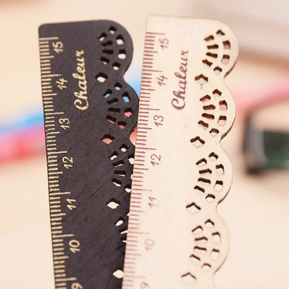 1 Pc Creative 15cm Vintage Hollow Out Lace Wood Ruler Measuring Straight Ruler Tool Promotional Gift Stationery