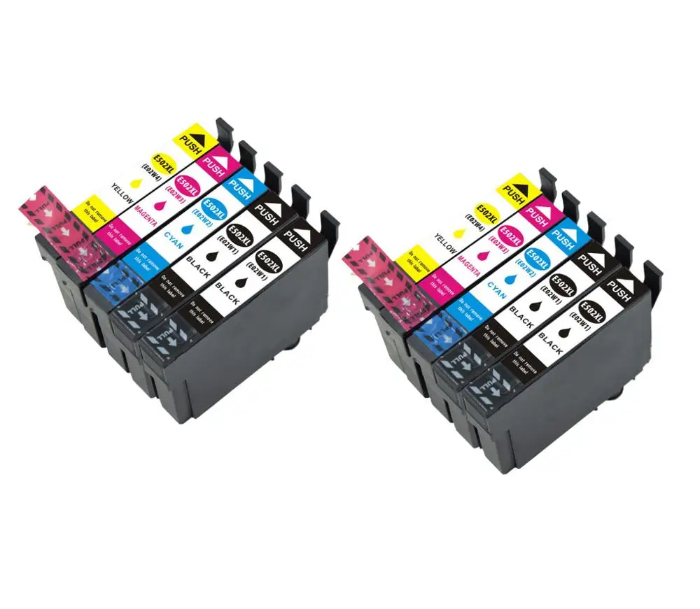 

10PK compatible Ink cartridge E502XL T502XL for Epson Expression Home XP-5100/XP-5105,WorkForce WF-2860DWF/WF-2865 (10 Pack)