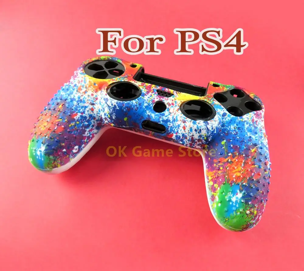 1pc Soft Silicone Gel Rubber Case Cover For SONY Playstation 4 PS4 Controller Graffiti Protection Case For PS4 Pro Slim Gamepad