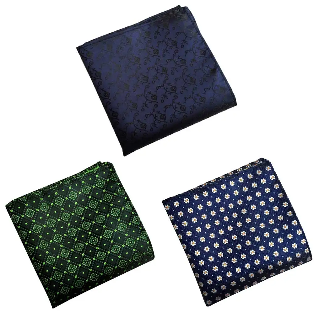 3 Packs Men’s Classic Polka Dots Floral Pocket Square Handkerchief Wedding Hanky BWTHZ0362