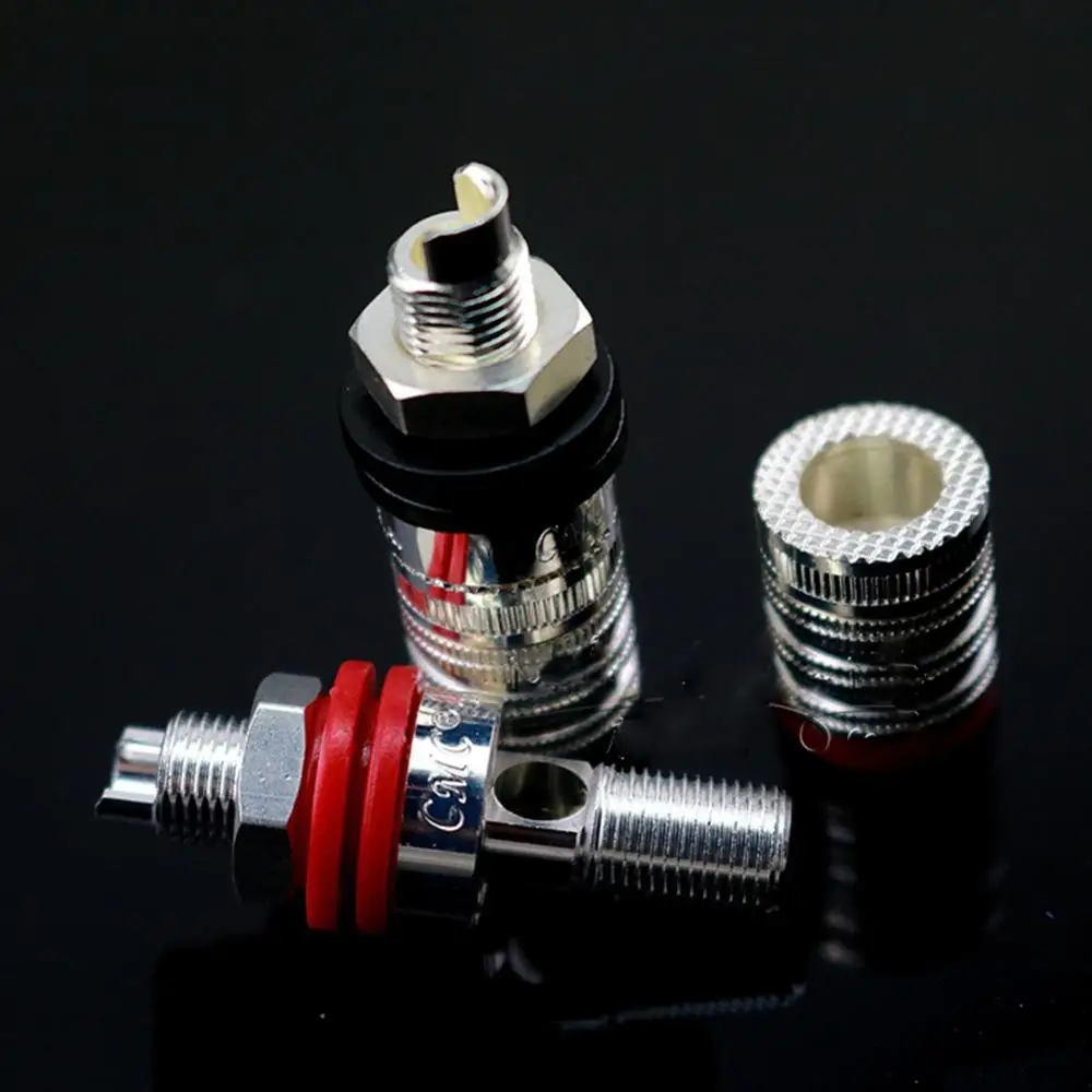 Haldane-Terminal de altavoz chapado en plata HIFI CMC 838S-AG, poste amplificador de encuadernación, reproductor de CD y DVD, altavoz, conector Jack Teriminal, 4 Uds.