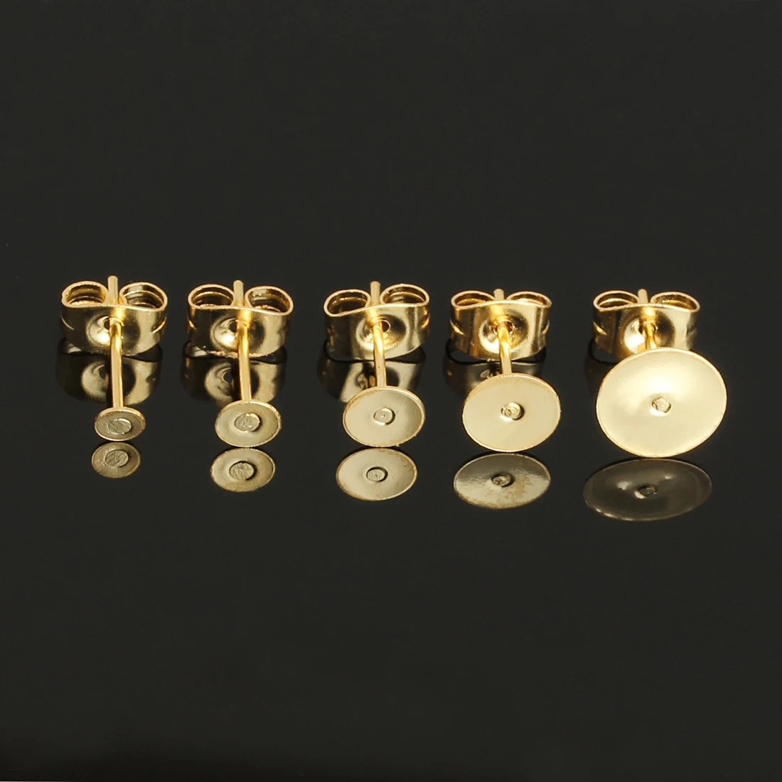 Echt vergoldeter Edelstahl, blanko, Ohrstecker, Basisstifte mit Ohrring-Stecker, Erkenntnisse, Ohrrücken für DIY-Schmuckherstellung – Detail 4