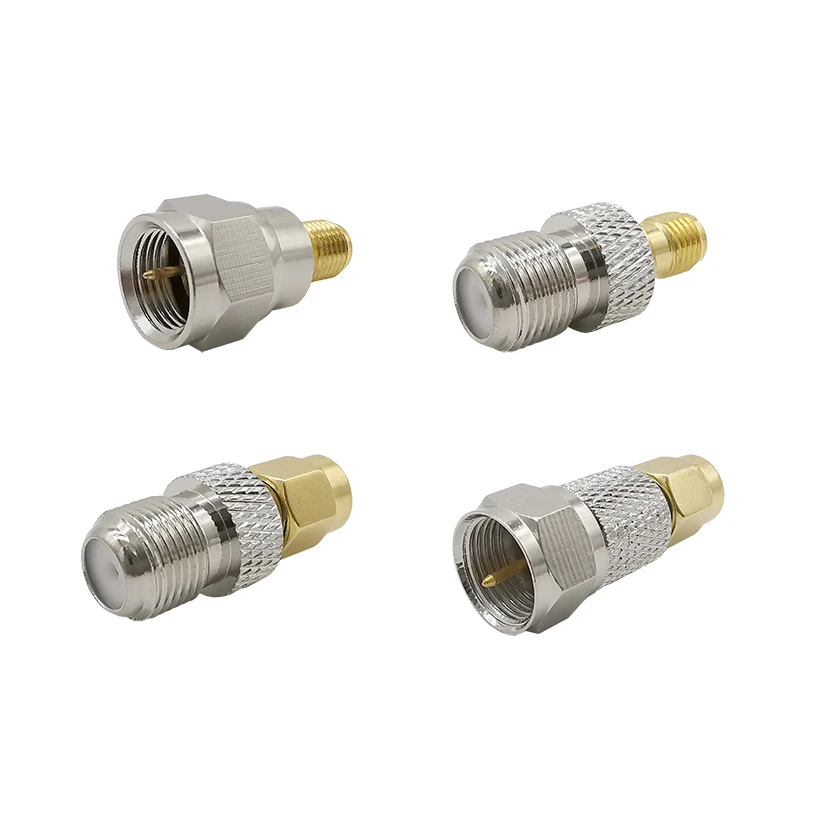 2Pcs SMA-F Rf Connector Rf Coax Coax Adapter F Type Female Jack Naar Sma Stekker Rechte F Connector naar Sma Connector