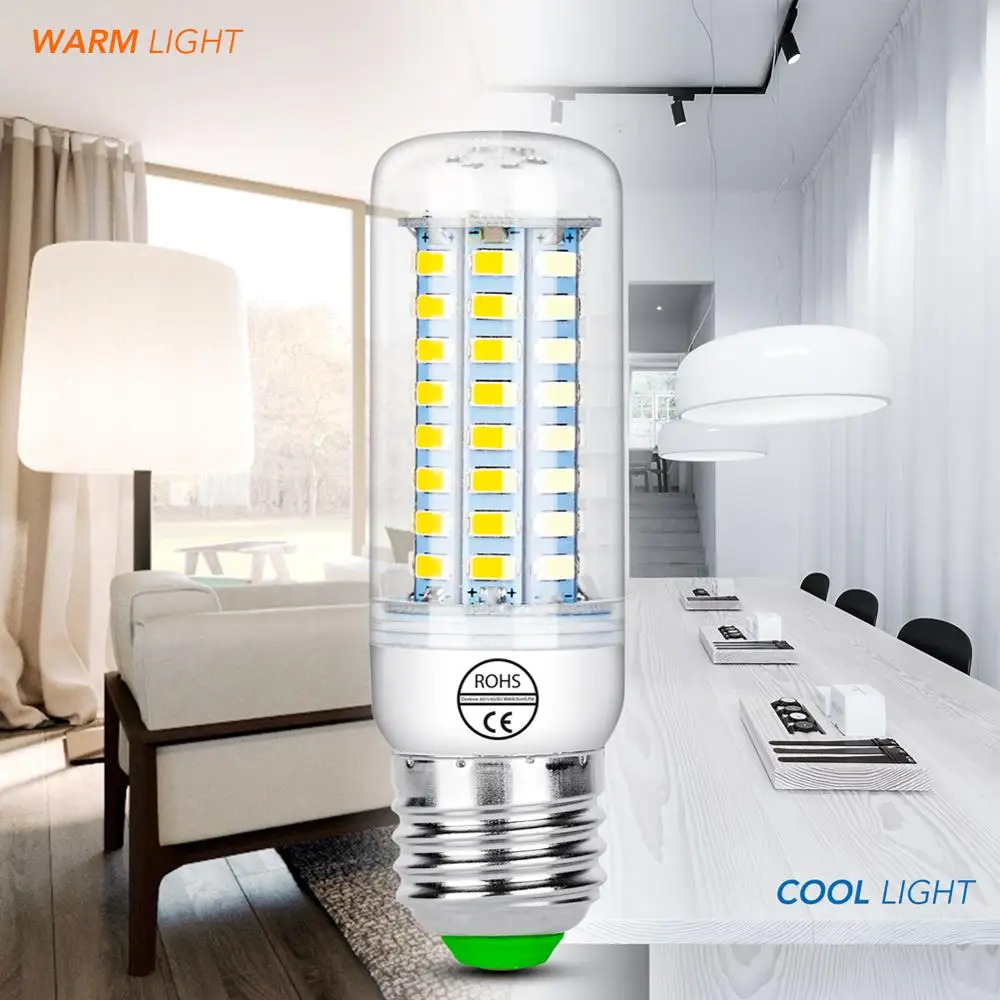 E27 LED Bulb 220V E14 Corn Lamp Candle GU10 LED Lamp G9 Lampada B22 24 36 48 56 69 72 LEDs Light For Home 5730 Chandelier Light