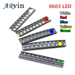 5 Kleuren X20 Pcs = 100Pcs Smd 0603 Led Diy Kit Super Bright Rood/Groen/Blauw/geel/Wit Water Clear Led Light Diode Set