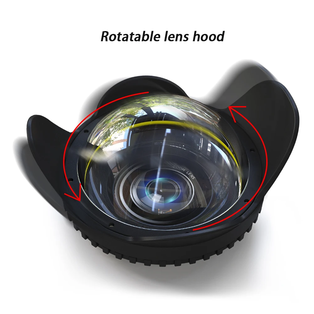 Optical Fisheye Lens Shade Antireflective Filter for Underwater Camera case Microspur 67mm Interface 0.7 1pc