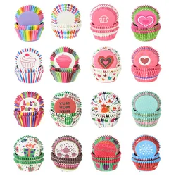 100Pcs Paper Muffin Cup Box Cupcake Liner DIY Birthday Wedding Christmas Home Party Baking Dessert Supplies Kitchen Accessories