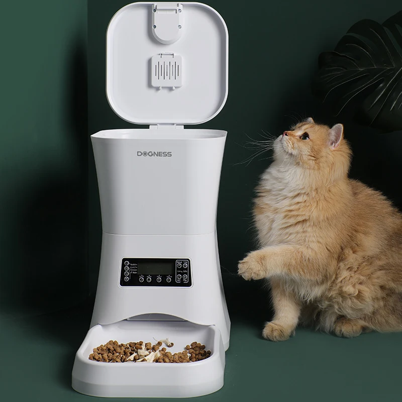 

Pet Products Auto Feeders For Cats Smart Dog Slow Feeder Automatic Dry Food Dispenser Food Container Cat Accessories Bowls