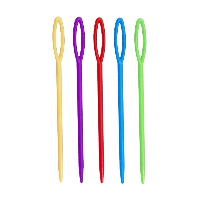 

500 шт 9 см пластиковые швейные иглы для детей ремесло и иглы проекты красочные Швейные иглы для рукоделия проект