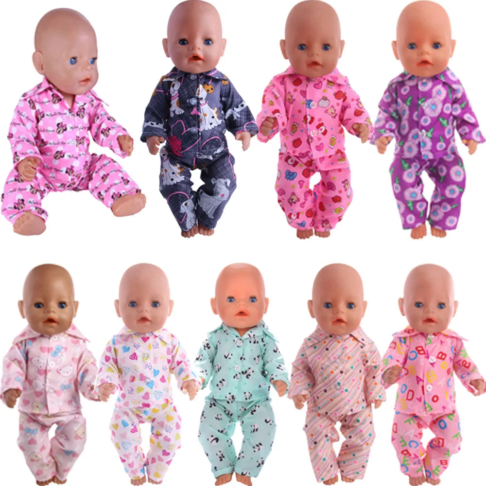 Reborn Doll Cute Clothes For Baby New Born Pajamas Suit For 18 Inch&43 Cm Accessories For Girls Generation Toy Gifts