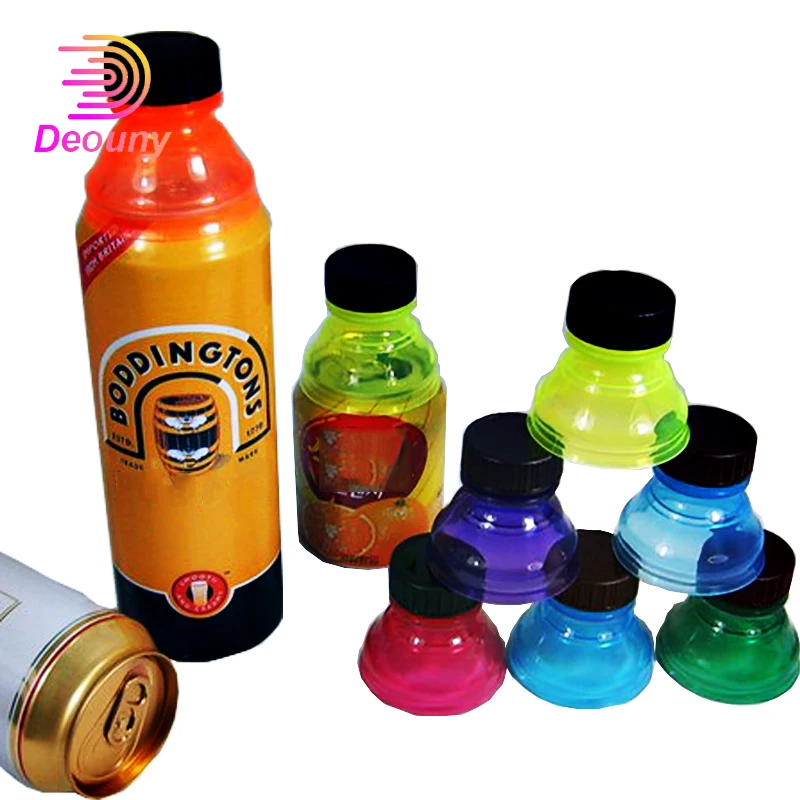 DEOUNY 6pcs Reusable Beverage Can Caps Cover Lid Soda Beer Coke Cap Flip Bottles Top Lid Container Boxes Jars Protector Snap Set