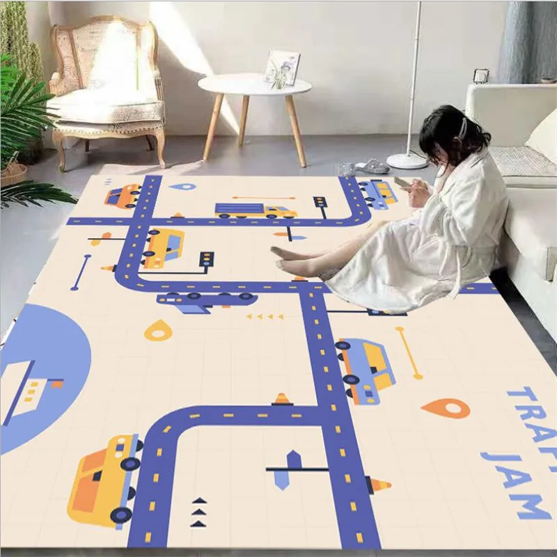 City Streets Carpet 3D Printed Carpet Square Anti-Skid Area Floor Mat Rug Non-slip Mat Dining Room Living Soft Carpet 02