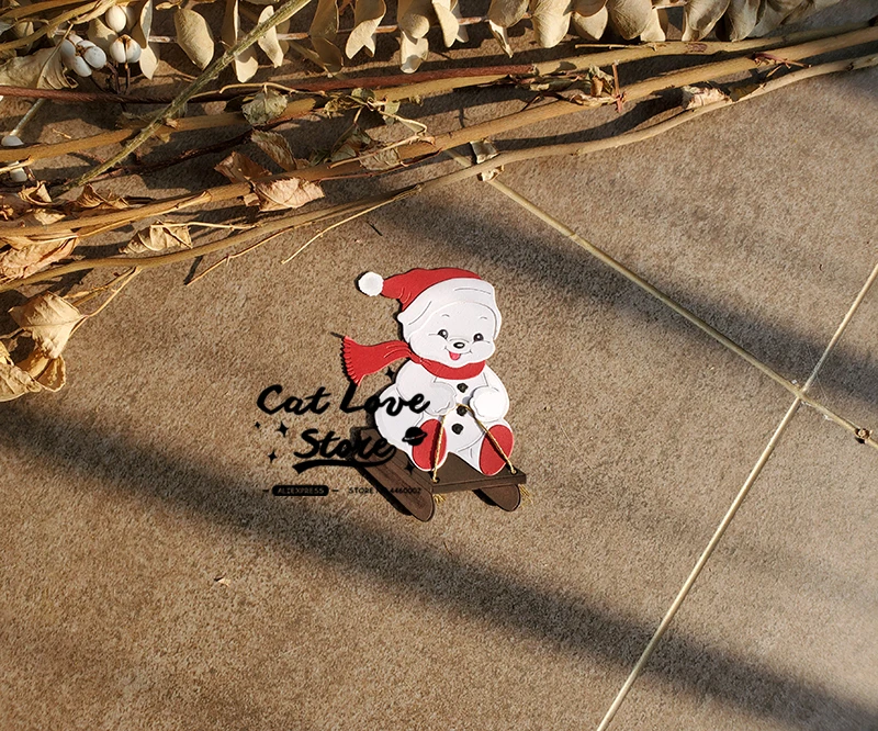 Tobogganing Snowman Metal Cutting Dies Scrapbooking Stencil Die Cuts Card Making Decorative Craft Embossing New Dies For 2019
