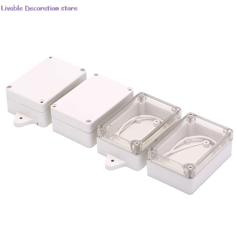 4 Styles 85x58x33mm  Clear Transparent/ White Waterproof Plastic Electronic Instrument Project Cover Box Enclosure Case