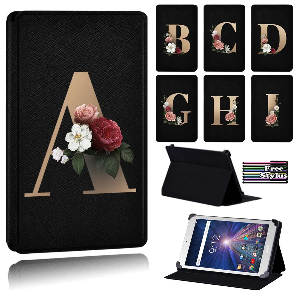 Shockproof Gold Letter Tablet Case for Acer Iconia One 8 B1-810/B1-811/Acer Iconia One 8 B1-850/B1-860/Iconia OneB1-870 + Pen