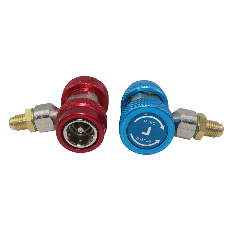 2 Pcs R134A A/C Air Condition Adjustable Quick Coupler Rotary Switch High Low Adapter Connector A/C Filling accessories