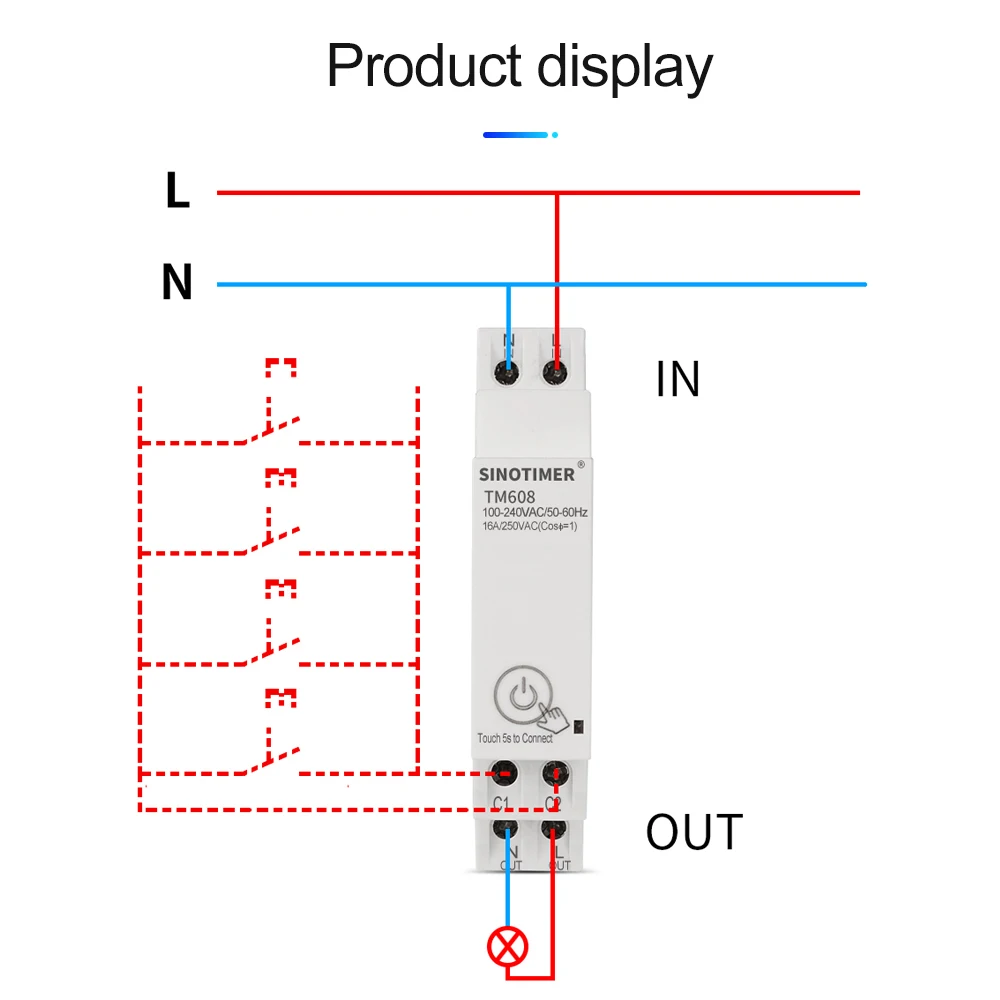 18mm Single Phase Digital Timer Switch Remote WiFi Smart Light Control Switch Programmer with Energy Monitoring AC 110V 220V 16A