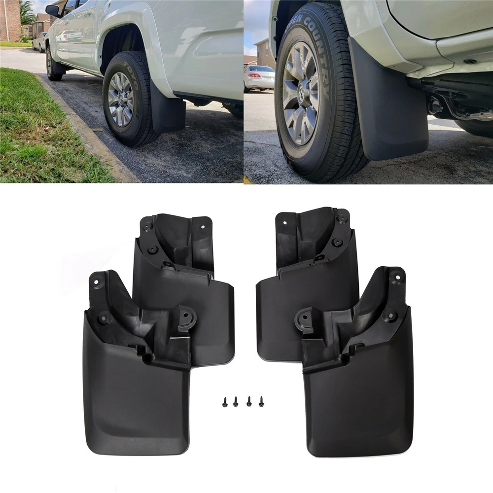 

For 2016-2021 Toyota Tacoma Mud Flaps Guards Splash Flares Molded Front & Rear Mudguards Car Accessories