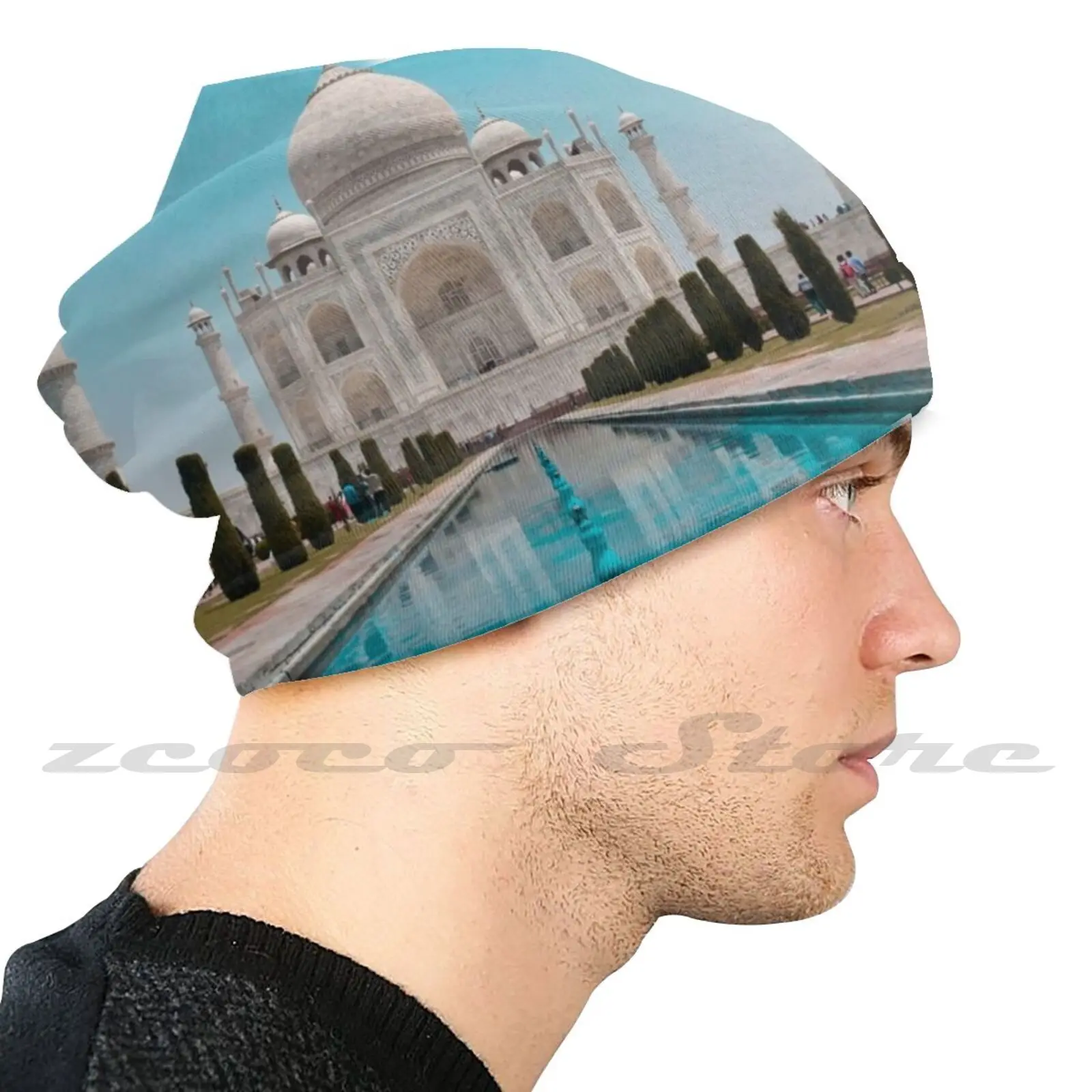 Taj Mahal Knit Hat Hedging Cap Soft Elasticity Outdoor Sports Leisure Taj Mahal History Story Drowning Agra India View Love Taj