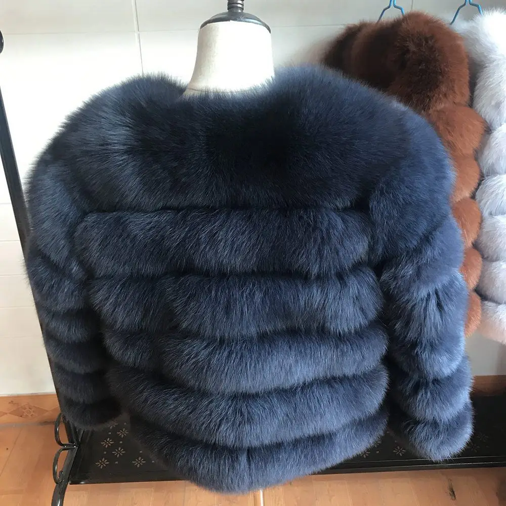 100% Natural Fur Jacket Real Fur Coat Winter Jacket Women Natural Fox Fur Luxury Fashion 50cm Short Jacket Wholesale Hot 2022