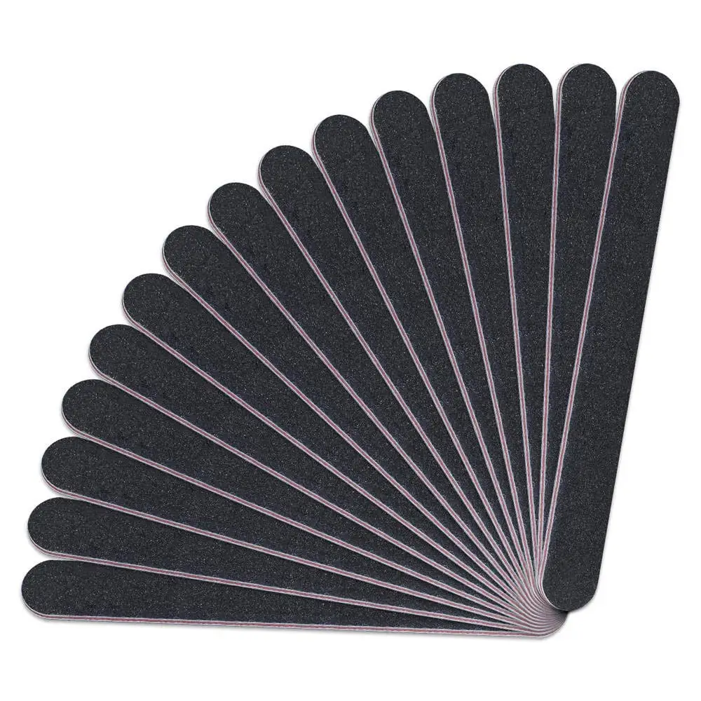 

1000Pcs Nail File Double Sided 100/180 Grit Nail Files Emery Board Black Manicure Pedicure Tool and Nail Buffering