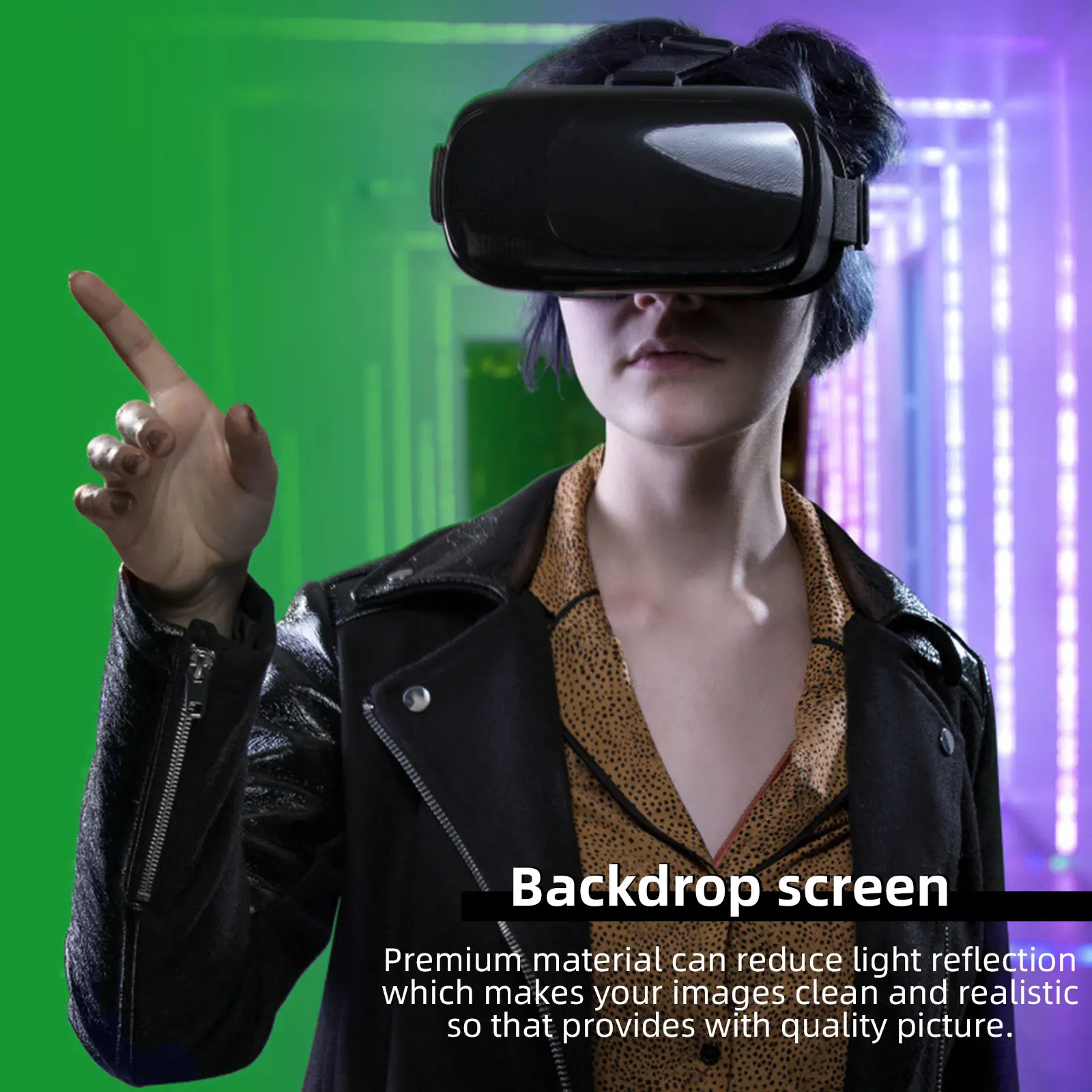 Gosear การถ่ายภาพ Chromakey สีเขียว Muslin ฉากหลังฉากหลังผ้าสำหรับสตรีมสดทีวีวิดีโอถ่ายภาพ