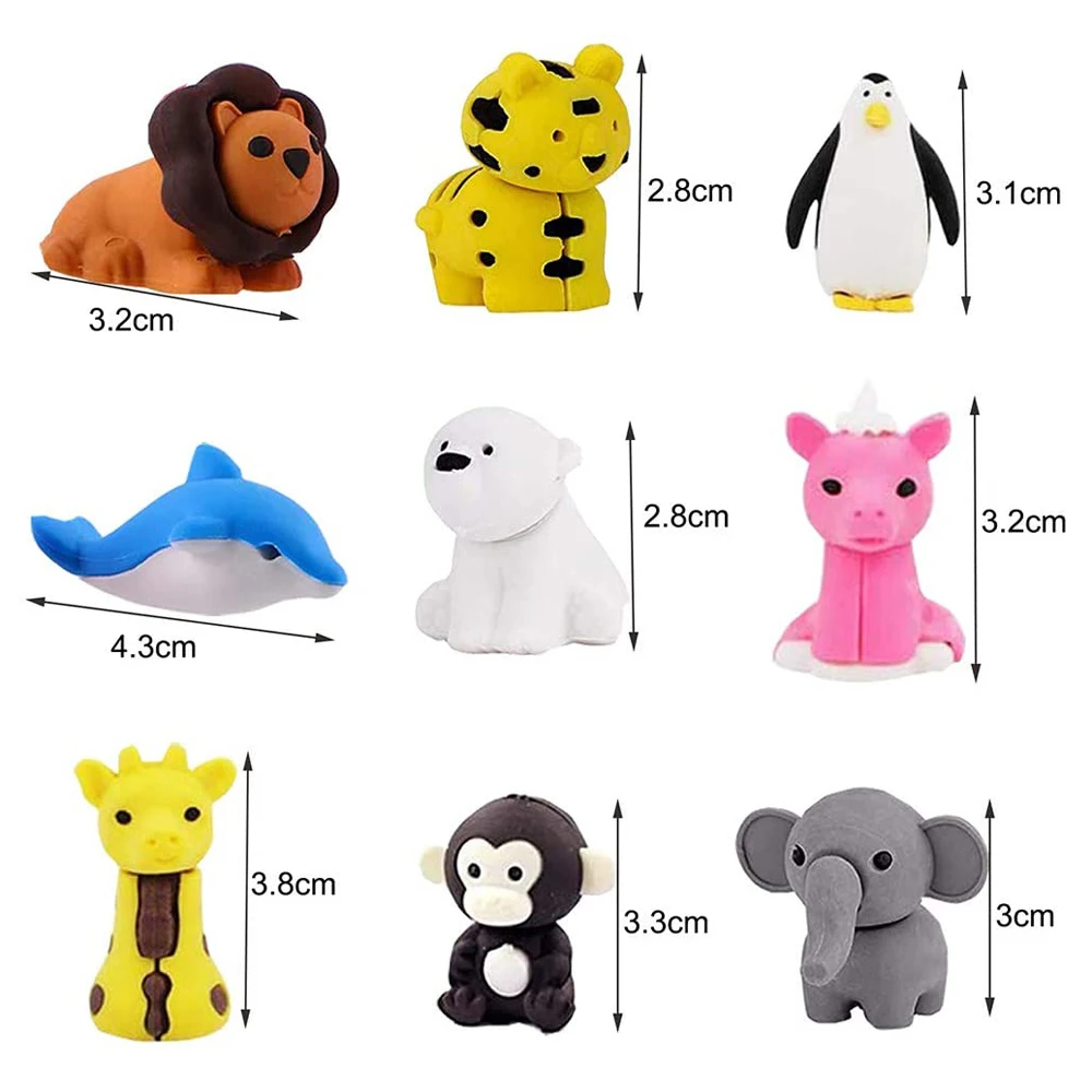 Neikafan Gommes Puzzle 3D – Lot De 16 Mini Gommes Kawaii – 6 Formes – Cadeau Ou Fourniture Scolaire