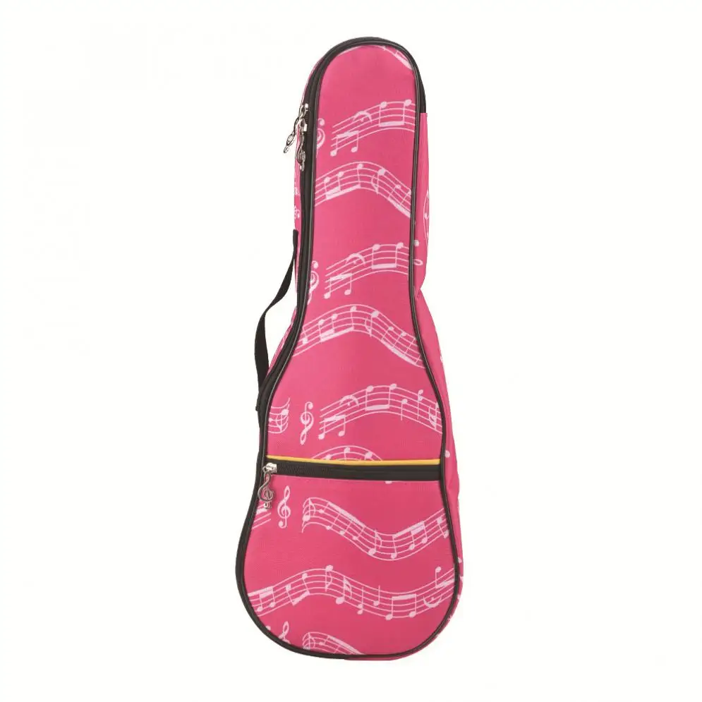 Ukulele Bags 21 Inch Musical Note Ukulele Case Gig Bag 10mm Sponge Soft Case Oxford Cloth Hawaii Guitar Waterproof Backpack