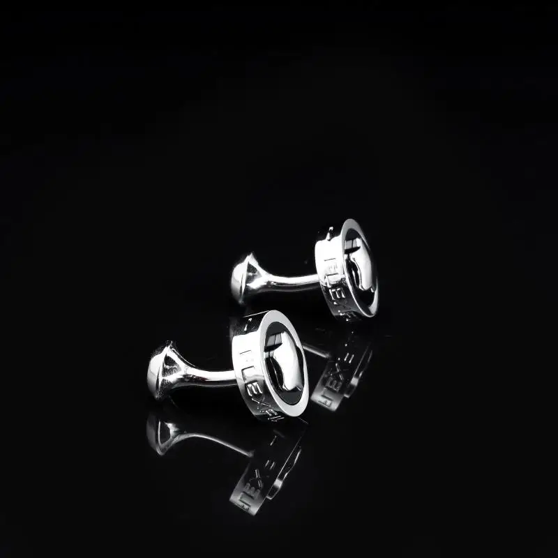 FLEXFIL Luxus-Hemdmanschettenknöpfe für Herren, Marken-Manschettenknöpfe, Gemelos, hochwertige runde Manschettenknöpfe für Hochzeiten, Schmuck – Detail 8