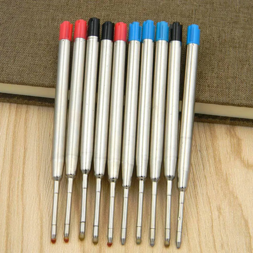 5Pc Quality BLACK or BLUE ink refill wax seal Long time storage METAL PEN Ballpoint Pen Refills