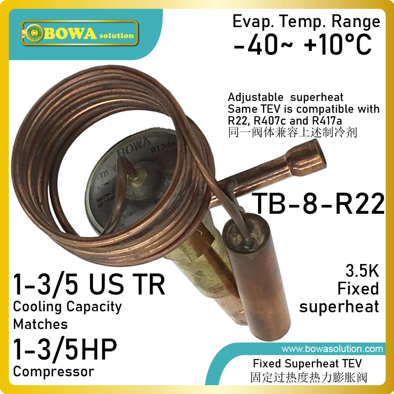 1.6TR R22 TEV is used in coolant cycles for liquid injection in 