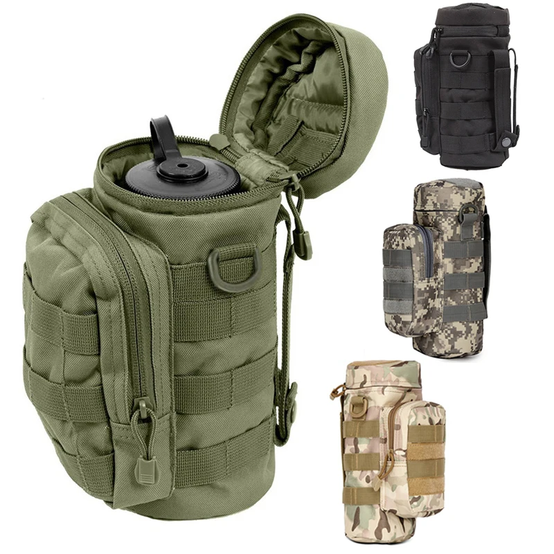 Tactical Bag Military Water Bottle Kettle Pouch Holder Travel Water Bag Hydration Waist Shoulder Bags Hiking Cycling Climbing