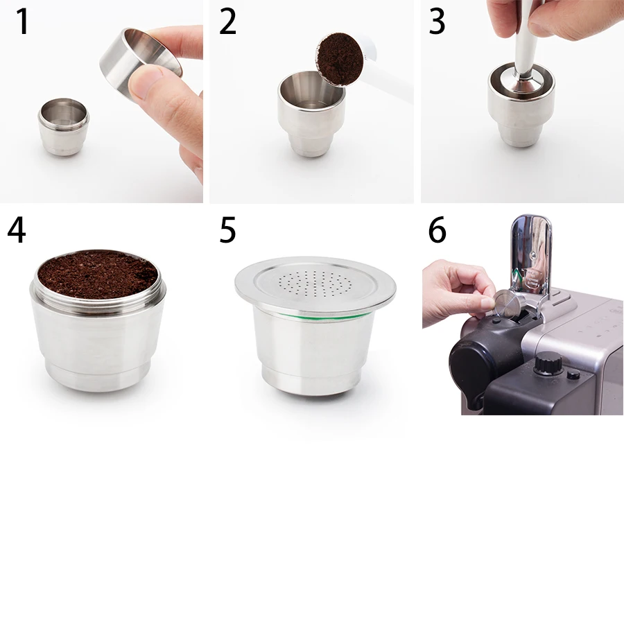 Two usages/Capsulone coffee capsule fit for nespresso machine refillable reusable 304 stainless steel pod cup/coffee filter