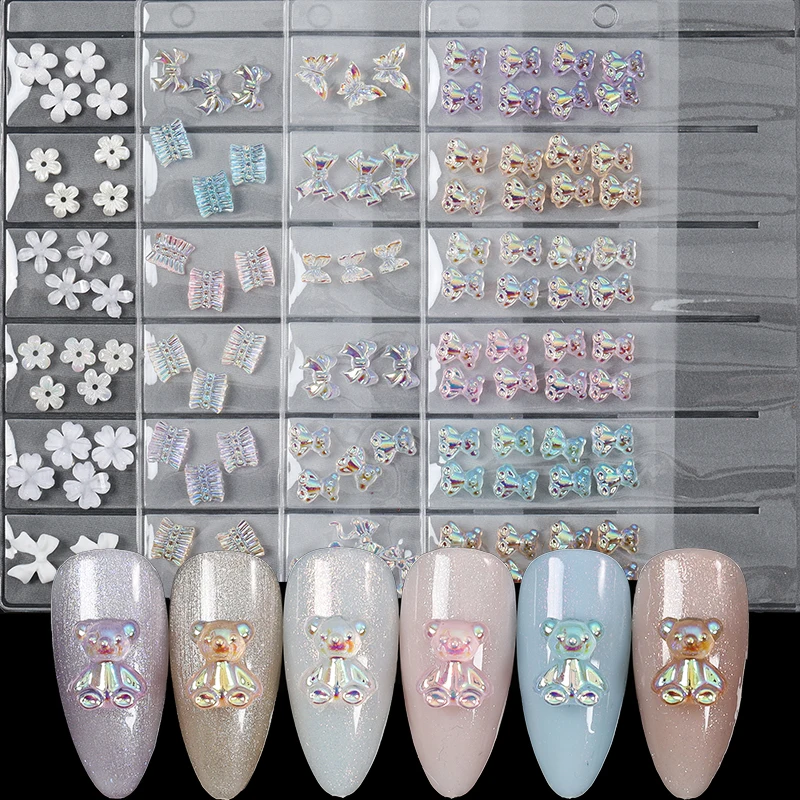 1 Pack Mixed Style Nail Art Decoration Charms Flowers Butterfly Bear Nails Accessories Equipment Nail Supplies For Professionals